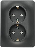 Розетка 2-м без заземления в сборе антрацит SchE GLS000720