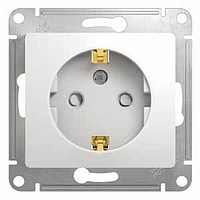 Механизм розетки 1-м с заземлением с шторками защиты белая SchE GLS000145