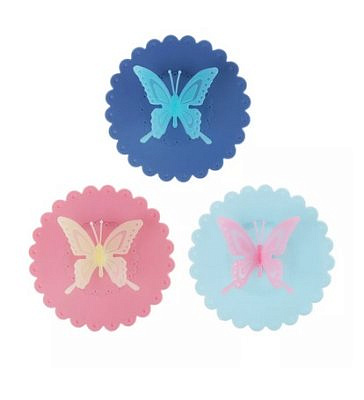 Крышка для кружки, силикон, 10,5см, "Бабочка", 3 цвета