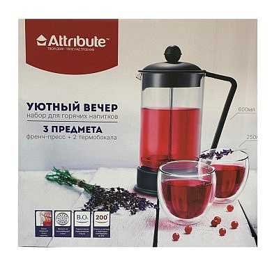 Набор для горячих напитков ATTRIBUTE Уютный вечер NC2227 3 предмета
