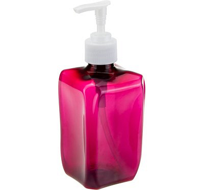 Диспенсер для мыла ДОМИНО 0,39л фуксия прозрачный