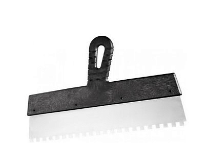 Шпатель нержавеющая сталь, пластиковая  ручка 300мм зубчатый  6*6 СИБРТЕХ 85467