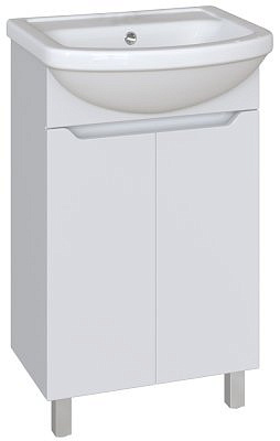 Тумба Лайн 50 без/ящика белая с умывальником Уют 50