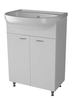 Тумба "Аква" 65 белая, без умывальника Ирлен 