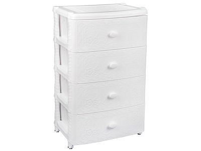 Комод широкий "Флоран" 4-х секционный белый