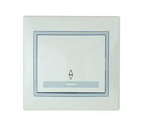 Переключатель 1-клавиша , белый с серой вставкой 701-0215-105 