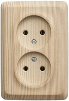 Розетка 2-м угловая ОП 16А б/з сосна SchE PA16-105D