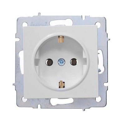 Розетка механизм 1ая с/з 16A ПБТ  белый 742-0288-122_В