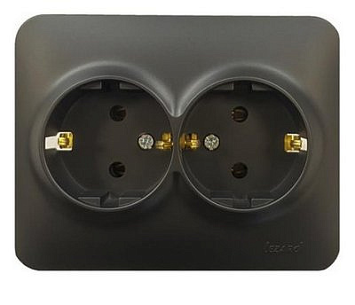 Розетка керамика 16А ПБТ черный бархат Karina LIFE 708-4200-128_В 