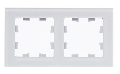 Рамка Nature рамка СУ 2 места  матовое стекло белый ATN330102 