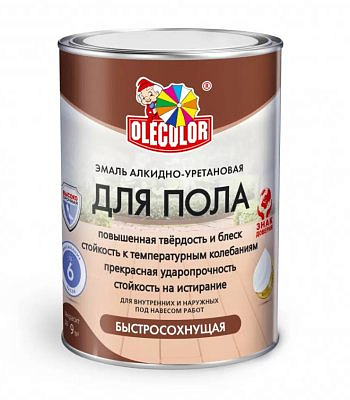 Эмаль для бетонных полов алкидно-уретановая Золотистый 2,7кг Олеколор