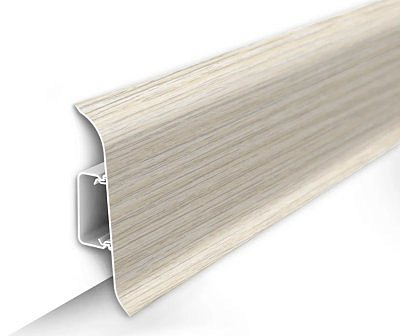 Плинтус Ясень белый  Классик 70 мм с мягким краем 2,2 м