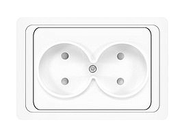 Розетка UNIVersal Валери СП 2 мест. бел. защитн. шторки В0102х