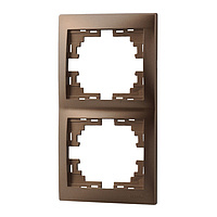 Рамка 2 места , вертикальная , светло коричневая Мира 701-3100-152 