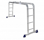 Алюминевая профессиональная четырёхсекционная шарнирная лестница 122х235х457, 4х4 ступеней