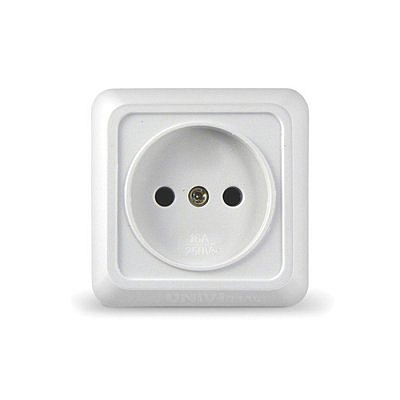 Розетка UNIVersal Олимп ОУ 1 мест. бел. (керам.осн.) О0022