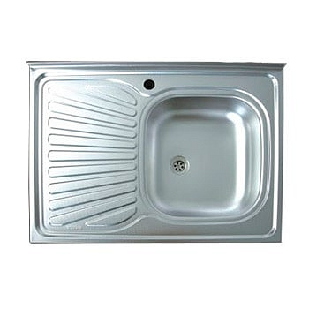 Мойка нержавейка TRIO 800*600мм,0,4 мм накладная без сифона правая