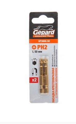 Насадка крестообразная РН2*50мм(2шт) Gepard