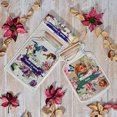 Ароматизатор в форме баночки, 20гр, 2 аромата (весенние лепестки, роза) LADECOR