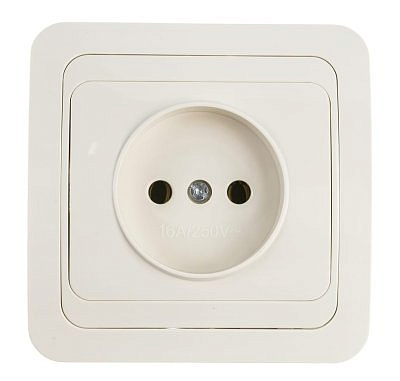 Розетка UNIVersal Валери СУ 1 место слоновая кость (керамическое основание) Б-В0022