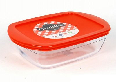 Блюдо прямоугольное  O CUISINE с крышкой 23*15*6,5 см 1,1 л 