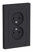 Механизм розетки двухместной Schneider Electric ATLASDESIGN, скрытый монтаж, карбон ATN001020