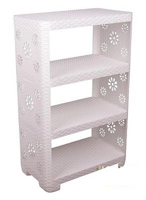 Этажерка "Плетенка" №2 4-х секц. белый (уп.1)