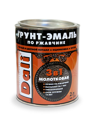Грунт-эмаль 3в1 Dali Молотковая золото 0,75л