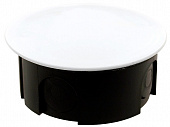 Коробка разветвительная Hegel У195 СП 68*28мм круглая с крышкой, черная, IP20 , в бетон, кирпич , 5вводов.  