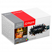 Электрогирлянда VEGAS "Нить" 100 разноцветных LED ламп, контроллер 8 режимов, зеленый провод, 10 м, 220 v /20