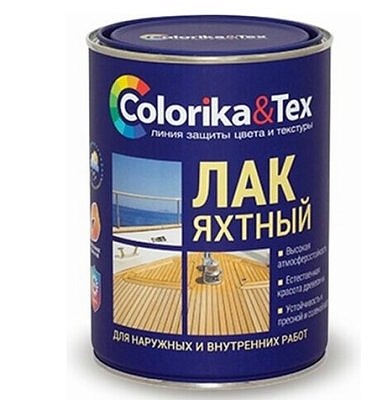 Лак Colorika&Tex яхтный для наружных и внутренних работ,матовый 0,8л