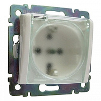 Розетка 1-м СП Valena с защ. крышкой защ. шторки с заземл. нем. станд. IP44 в сборе бел.  774220 