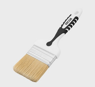 Кисть DECOR "Black White" универсал 100х15мм светлая смешанная щетина, 2К ручка 880-100
