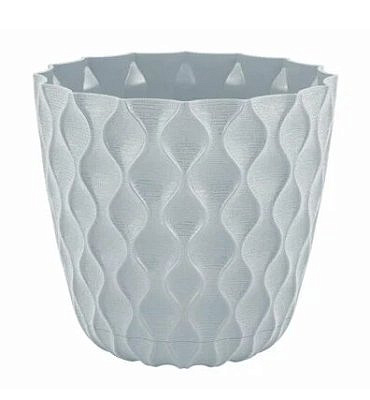 Горшок для цветов InGreen Wave d270 10л с дренажной сеткой и съемным поддоном, Утренний туман IG650410025 