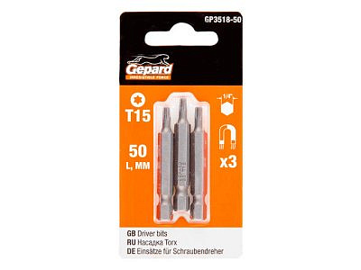 Насадка TORX T15 50мм Gepard