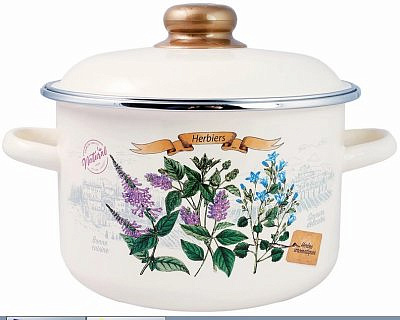 Кастрюля эмалированная цилиндр Прованс 2,0л ТМ Appetite  1RD161M