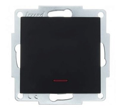 Выключатель механизм с подсветкой 1кл. черный бархат 742-4288-111
