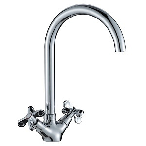 Смеситель для кухни ROSSINKA  RS42-72 Двуручный с высоким поворотным изливом