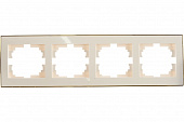Рамка 4 места , горизонтальная , белая/золото 703-0226-149 