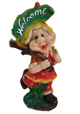 Садовая фигура  Гном Клубничка WELCOME полистоун