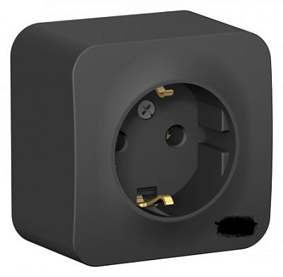 Механизм розетки  Schneider BLANCA роз. ОУ 1 мест. 16А антрацит (пл.осн., земля, изол.пл.) BLNRA010116 (12!)