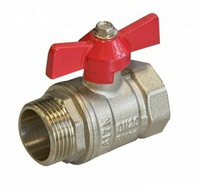 Кран шаровый латунь STT 124АС 3/4" Г-Ш бабочка  1621