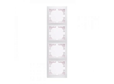 Рамка 4 места , вертикальная , белая. Мира 701-0200-154