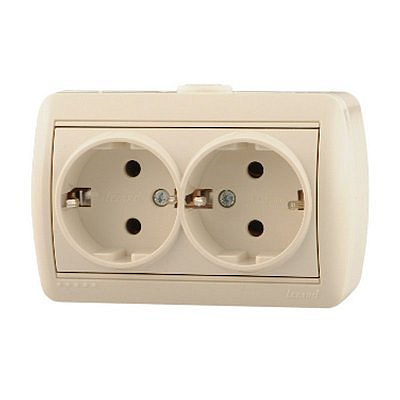 Розетка 710-0300-127 о/п розетка 2-ая с/з керам. крем