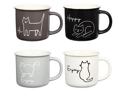 Кружка 350 мл, Пушистик фарфор, 4 дизайна MILLIMI  