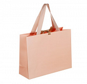 Пакет подарочный, бумага, с лентой, LADECOR 32x25x11см, нежно розовый 507-192