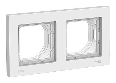 Рамка 2 поста IP44 Schneider Electric ATLASDESIGN, белый ATN440102
