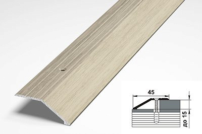 Профиль разноуровневый ПР04 клен беленый 45*17*1350