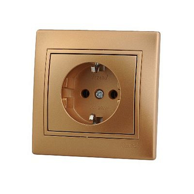 Розетка 701-1313-122 1-гн керамика с/з метал.золото Мира
