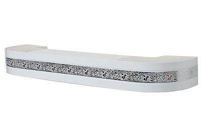 Карниз 3-х рядный Серебро - белый 2,8м Стандарт Грация 70мм